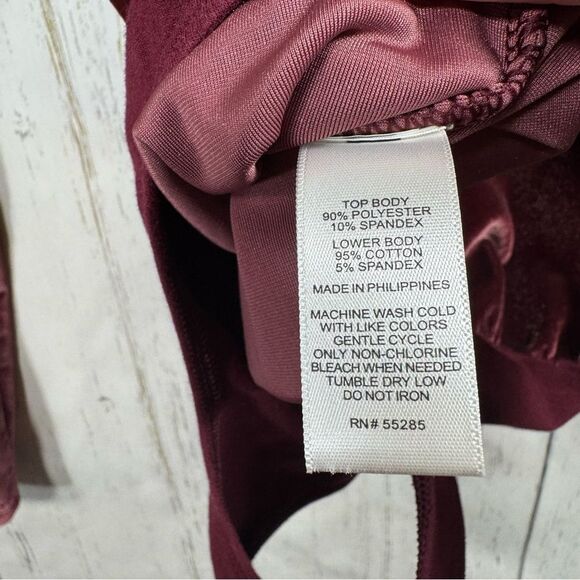 Express Velvet Wrap Bodysuit Burgundy Long Sleeve XS Holiday Night Out Elegant - Picture 13 of 16